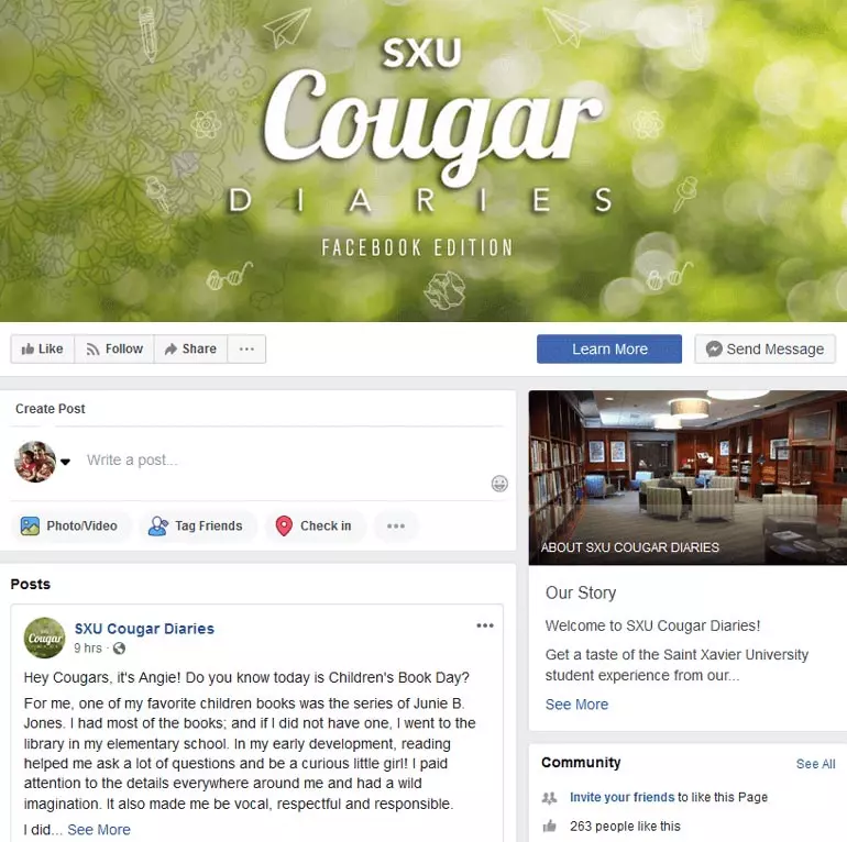 Saint Xavier University’s student blogs are written for students by students to shed light on the first-year experience.